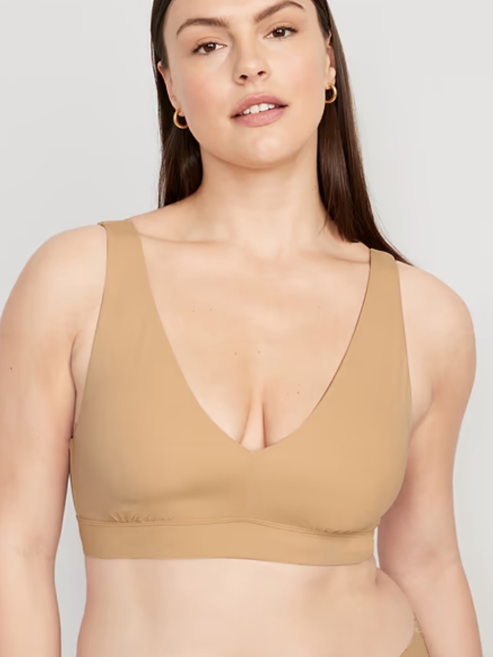 Old Navy O.N.L.Y. Velvet Sand No Show Deep V-Neck Bralette Size 3X